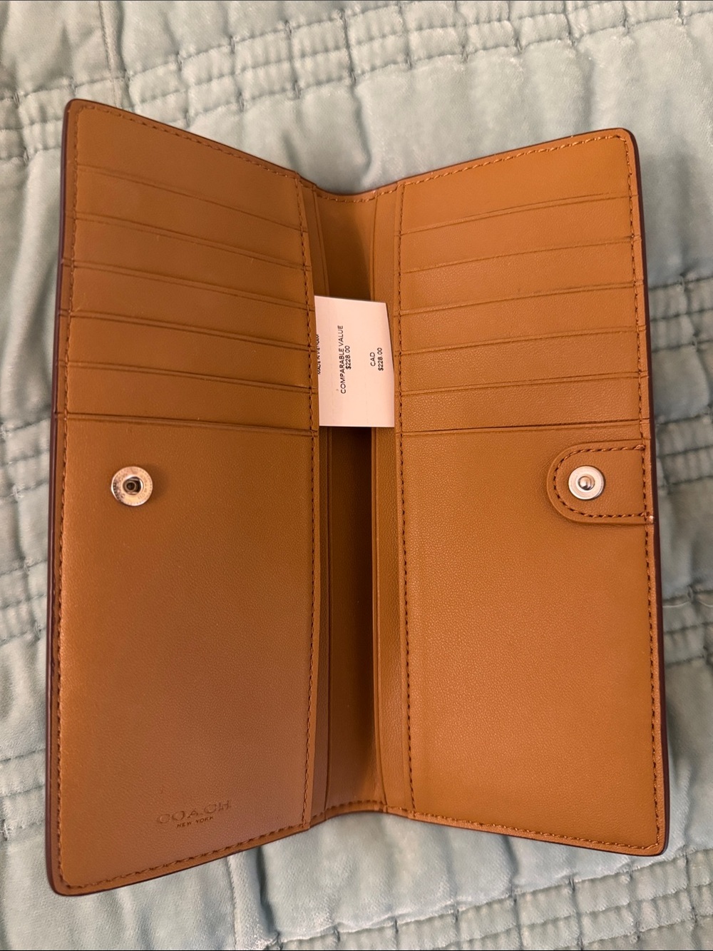 Coach Cream Leather Zip Wallet with Pink and Orange Popsicle Print - Picture 3 of 3